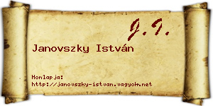 Janovszky István névjegykártya