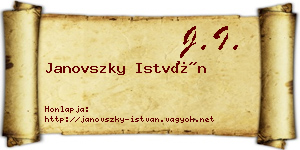 Janovszky István névjegykártya