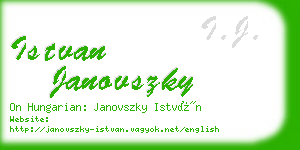 istvan janovszky business card